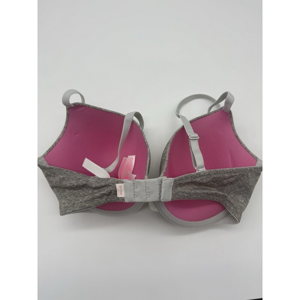 Victoria's Secret PINK Push UP Bra 34DD Gray Heather T-shirt Lightly Lined NWT - Picture 8 of 9